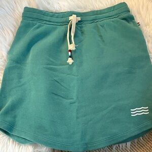 Sol Angeles Teal Drawstring Skirt with Wave Detail